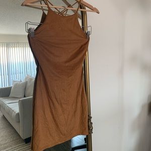 Open Back Suede Cocktail Dress